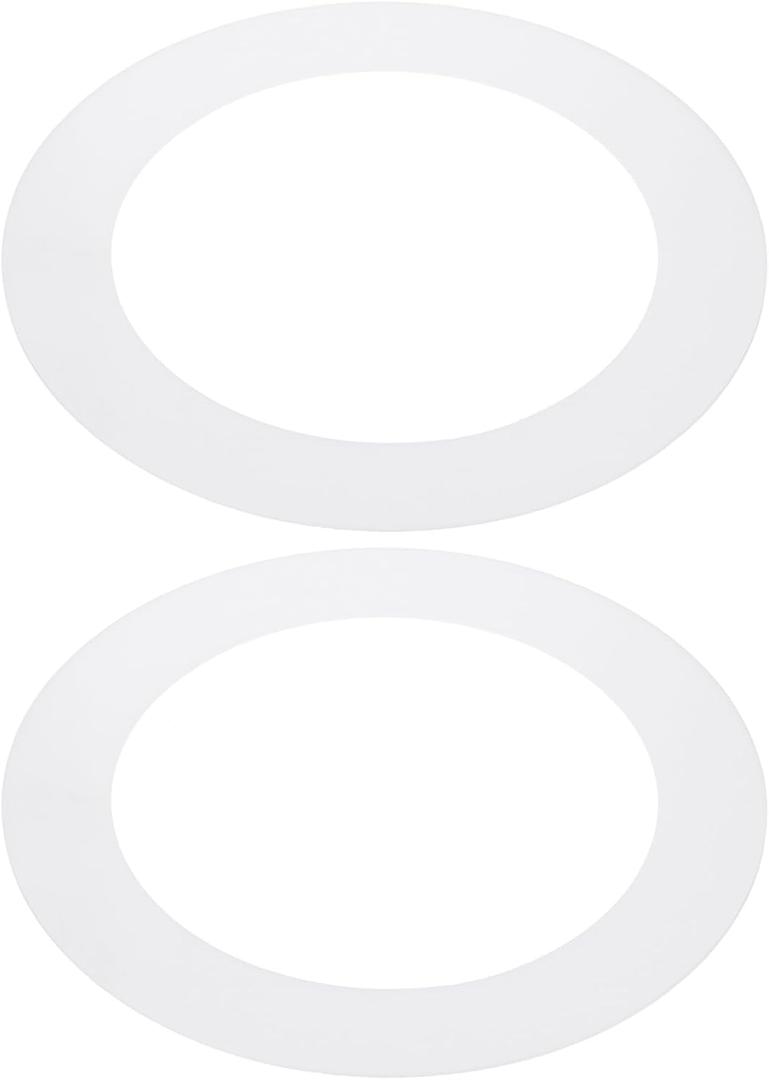 PATIKIL 4.5" ID 6.3" OD Plastic Trim Ring, 2 Pcs Ceiling Light Goof Rings Matte Circular Light Cover Lighting Fixture for Ceiling Wall Recessed Can Downlights, Translucent Matte White
