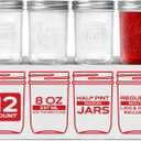 FORJARS Premium Mason Jars with Lids  8oz | Regular Mouth Canning Jars | 12-Pack Glass Jars for Jam, Jelly, Pickling, Food Storage, Freezer Safe, Airtight Bulk Set