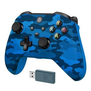 Kamylorus Wireless Controller for X-BOX Series X|S, X-BOX One & Windows 10/11, 2.4G Plug and Play Gaming Gamepad with 3.5mm Audio Jack, Supports Dual Vibration, Turbo (Blue Camo)