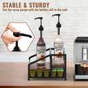 Alyoen Coffee Syrup Organizer Rack, 3-Tier Coffee Station Organizer for Countertop, Coffee Bar Organizer with 35K Cup Storage Basket, Coffee Syrup Holder Stand for Coffee Bar Accessory, Syrup - Wine