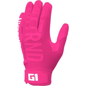 Nxtrnd G1 Youth Football Gloves, Kids Sticky Receiver Gloves (Pink) YS