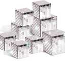 8 Pcs Mirror Disco Reflective Cube Party Stage Decorations Silver Mosaic Light Effect 70s Decoration Glitter Christmas Tree Wedding Holiday Festivals Table Ornaments