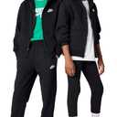 Nike Unisex Big Kids' Sportswear Club Fleece Full-Zip Hoodie - Boys and Girls Sweatshirt (Small, Black/White)