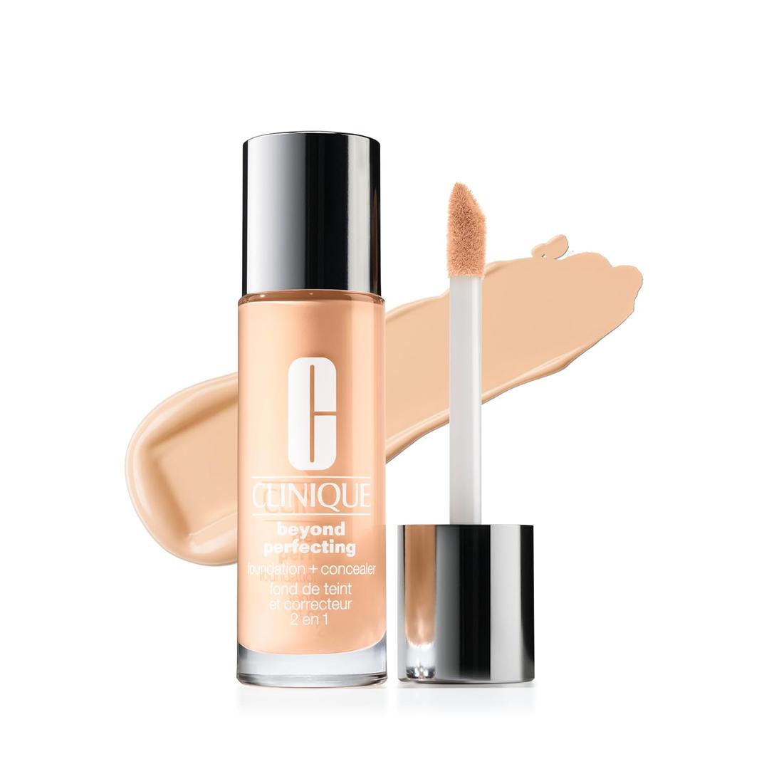 Clinique Beyond Perfecting Lightweight Liquid Foundation + Concealer For Dry Combination to Oily Skin Types | Full Coverage + Natural Matte Finish (AL Buttermilk CN 32 - very fair, cool-neutral undertones)