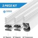 TMH Metal Door Weather Stripping - Magnetic Kerf Door Seal Kit, Full Set 36" x 84" - White Kerf Weather Stripping, White