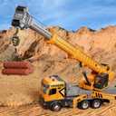 Kids Toys for 3 4 5 6 7 Years Old Boys, Die-cast Construction Toys Set w/Lights & Sounds, 29IN Crane Arm Alloy Engineering Construction Vehicles Truck Toys, Classics Crane Truck Model