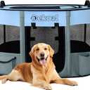 Foldable Dog Cat Playpen, Portable Dog Crate for Puppies, Cat, Puppy Play Pen for Indoors, Kennel Tent Crate for Indoor Outdoor Travel Camping Use with Carrying Case (Blue, L)