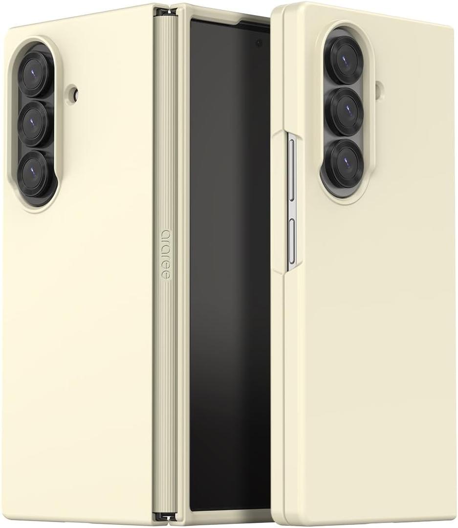 Araree Aero Flex Galaxy Z Fold Series Case with Hinge Protection, Protective Slim Cover Protective Body (PC) with Hinge Protector (TPU), Compatible with Galaxy Z Fold 5G - (Cream, Galaxy Z Fold 7)