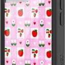 Wildflower Cases - Apple A Day, Compatible with Apple iPhone 16 Pro | Red Fruit Green Plaid Popular Aesthetic Cute Trendy - Protective Black Bumper, 4ft Drop Test Certified, Women Owned Small Business