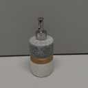 Ceramic Soap Dispenser Set for Hand Soap, Shampoo, Dish Soap, Conditioner, Bathroom & Kitchen, Stainless Steel Pump, Includes Silicone Funnel, 12 Oz, Non-Slip, Elegant Kitchen Decor, Gray