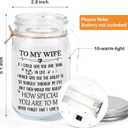 Mason Jar Night Light Wife Gifts for Women Best Wife Ever Gifts, Mason Jar Night Light Wife Birthday Gifts for Newlywed Wife Thanksgiving Christmas Mothers Day