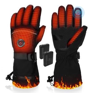PEKWZIZ Heated Gloves, 5V 6000mAh Rechargeable Heated Gloves for Men Women, Waterproof & Upgrade Non-Slip Electric Heating Glove for Motorcycling, Hunting, Skiing, Outdoor Work (Black, Medium)