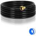Dehumidifier Drain Hose with 3/4 Inch FHT Connector, featuring Rust-Resistant Brass Fittings for Leak-Proof Connection, Perfectly Compatible with Most Dehumidifier Brands (6FT, Black)