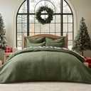 Amazon.com: EverGrace Luxury Velvet Quilt Set King Size 3 Piece, Soft Cross-Stitch Velvet Comforter Set with Pillow Shams, Lightweight Coverlet Bedspread Bedding Set for All Seasons, Loden Green