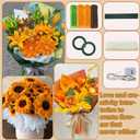 LOLEDE Pipe Cleaners Craft Flowers Kit 400 Pcs, 400 Pcs 3 Colors 11.8inch Fuzzy Pipe Cleaners Bulk, Chenille Stems for DIY Flower Making Kit Crafts, Floral Stems & Tape & Ribbon (Yellow)