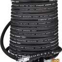 YAMATIC 3/8" Pressure Washer Hose 25FT Hot Water Power Washer Hose Max 212F with Swivel Quick Connect, 4000 PSI Commercial Grade Steel Wire Braided & Synthetic Rubber Jacket, Kink Resistant (25 FT)