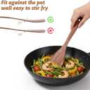 2-Piece Wooden Spatula Set - 13" Long Handle Flat Turners for Cooking, Heat Resistant & Non-Scratch Design for Flipping Eggs, Pancakes & Stir-Fry in Nonstick Pans