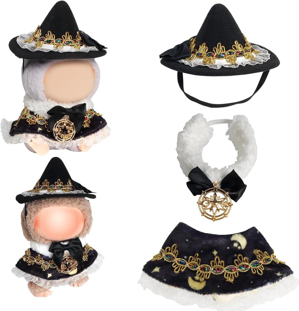 17cm Doll Clothes for labubu Dolls- Costume Outfit for 17cm Dolls Witch Clothes (Magic Witch)No Doll