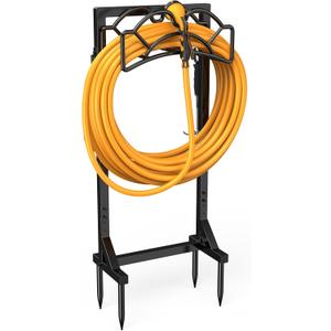 Garden Hose Holder Reel, Upgraded Metal Hose Reels Holds 150ft Hose, Heavy Duty Freestanding Water Hose Holders, Detachable Hose Storage Hanger for Outside - Fan-Shaped
