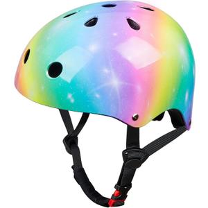 Toddler Helmet, Bienbee Kids Bike Helmet Skateboard Helmets for Bicycle Balance Bike Scooter for Girls Kids Age 3-8 Years (Small(19.6"-21.6"/3-8 years), Rainbow)