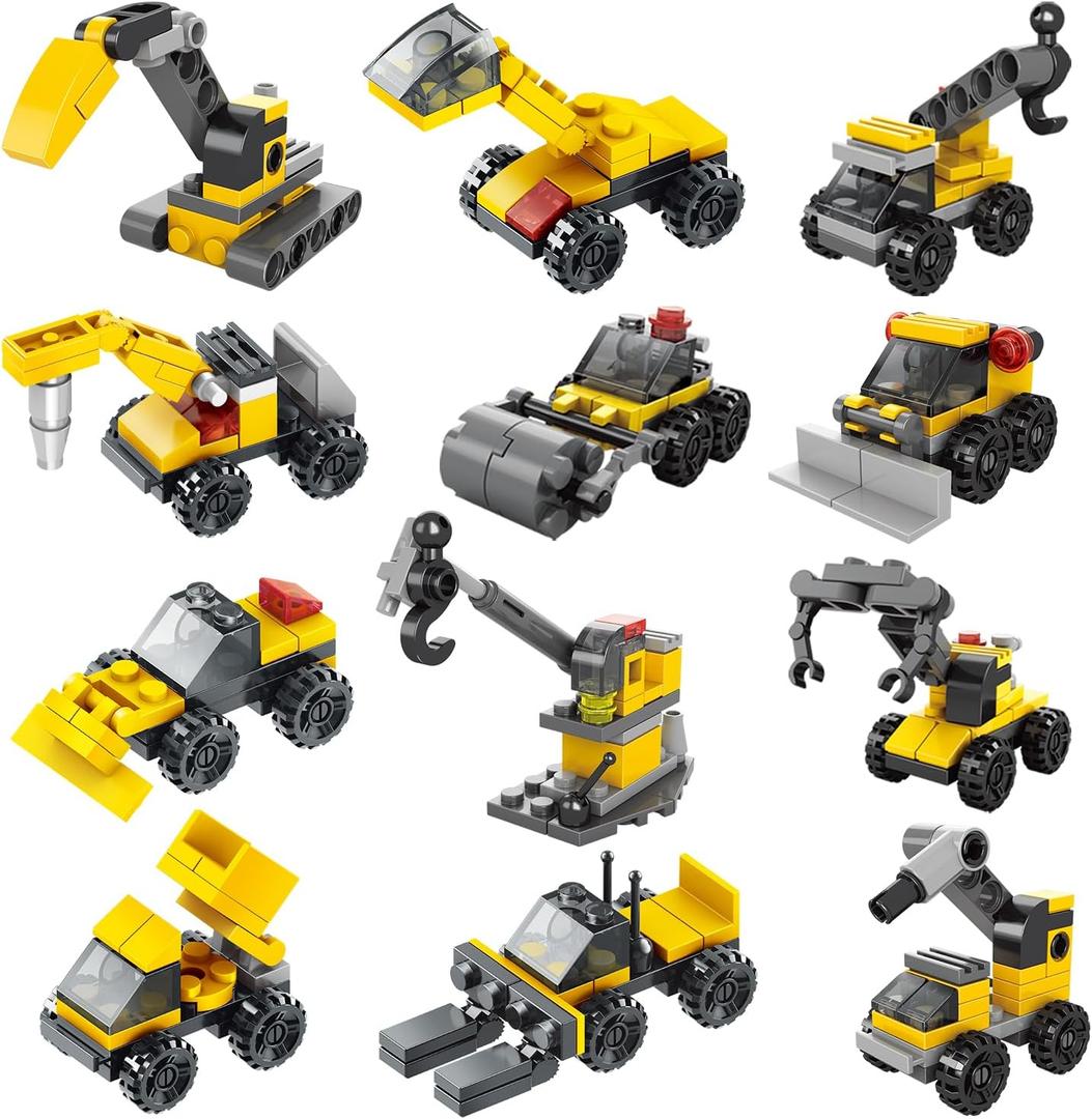 FUN LITTLE TOYS 12PCS Building Blocks Easter Eggs for Easter Egg Hunt Easter Basket Stuffers for Kids