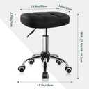 Black Minimalist Swivel Stool with Wheel Perfect for Work SPA Shop Massage Height-Adjustable and Cost-Effective Rolling Stool Chair with Square Seat