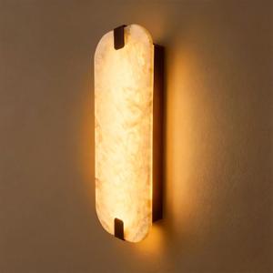 15.75" 2PCS Natural Marble Alabaster Wall Sconce Modern Hardwired Wall Light Fixture Marble Wall Sconce Natural Stone Material Wall Lamp for Stairs Suitable for Indoor InstallationLeaf shape