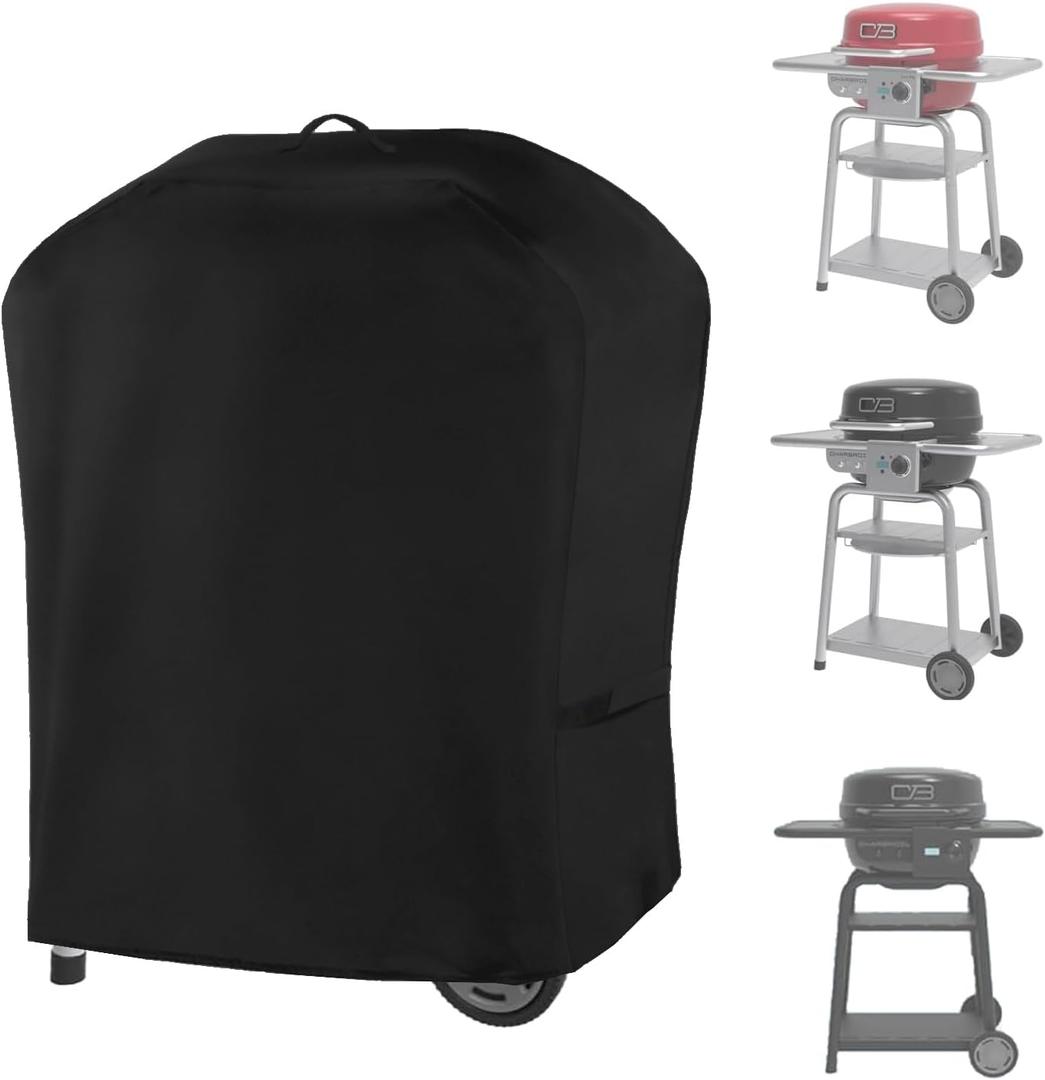 Cover for Charbroil Bistro Pro Electric Grill & Griddle, with Handle & Straps for 25302145 25302146 25302148 25302161, 600D Waterproof All Weather Resistant Electric Cover, Replace CB1250073P4