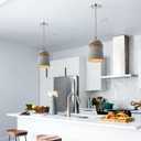 Concrete Pendant Lamp, Modern Hemp Rope Hanging Light, Cute Cement Pendant Lamp for Farmhouse Kitchen Island (B)