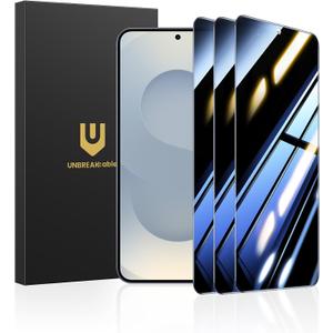 UNBREAKcable Privacy Screen Protector for Samsung Galaxy S25 Plus, 3 Pack | 28 Anti-Spy Tempered Glass with 9H Hardness and Easy Installation Frame. Full 6.7-inch Screen Coverage