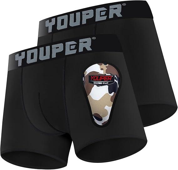 YOUTH BRIEF W/BASEBALL CUP BLACK 2PCS AND YOUPER SOFT CUP (Medium, Black)