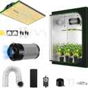 Grow Tent Complete Setup, 100W Full Spectrum LED Grow Light &48"x24"x60"Grow Tent Bundle, 4" Efficient Airflow Ventilation System with Soundproof Duct Connector