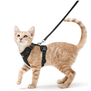 rabbitgoo Cat Harness and Leash for Walking, Escape Proof Soft Adjustable Vest Harnesses for Cats, Easy Control Breathable Reflective Strips Jacket, Black, XS