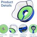 Supet Raised Inflatable Dog Cone Collar to Stop Licking, Soft Dog Cone Alternative for Large Dogs, Doggie Donut Collar After Surgery (Blue, XL)