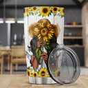 CUBICER Sunflower Stainless Steel Tumbler Gifts For Women Girls Teens Adults Flower Lovers Coffee Travel Mug Oz Insulated Tea Cup On Christmas Birthday Kitchen Accessories