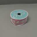 RG Ribbon 1.5""x10yd Pink and White Print Baby Girl Wired Edge Ribbon