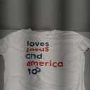 God Christian 4th of July Loves Jesus and America Too T-Shirt, Extra Large 
