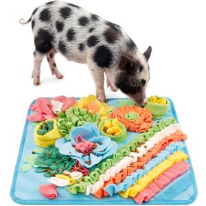Novabright Piggy Snuffle Mat 15.75 x 15.75 Inches, Colorful Foraging Pad for Pigs Enrichment Toys with Non-Skid Backing, Sniffing Mat for Guinea Pigs, Rabbits, Dogs, Easy to Clean