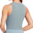 Natural Feelings Nudi Sports Bras for Women Removable Padded Yoga Tank Tops Sleeveless Fitness Workout Crop Tops (Gray, XXL)