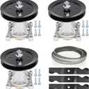 54" Deck Rebuild Kit Fit for Craftsman Husqvarna LGT2554 LGT2654 YTH2454, 3 Spindle 187292 192870, 3 Pulley 153535 173436, 3 Blade 187254 187256, 1 Belt 196103