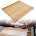 SoeKoa Reversible Wood Pastry Board, 20"X24" Kneading Board, Pastry Board With Edge Blocking, Pasta Board Wood with Engraved Ruler for Counter Top Kitchen ( Board Came Unstapled)