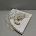 MAONAME Vintage White Corner Pedestal Stand, Rustic Decorative Riser for Display, Farmhouse Wood Corner Counter Shelf with Beaded