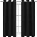 Diraysid Black Grommet Blackout Curtains for Bedroom Thermal Insulated Room Darkening Curtains Drapes, 42 x 72 inch, 2 Panels