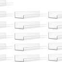 upsimples 16 Pack Acrylic Shelves for Wall Storage, 15" Floating Bookshelves for Kids, Display Shelf Organizer for Bathroom, Bedroom, Living Room, Kitchen, Room Decor, Clear