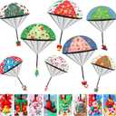 JOICEE 8 PCS Christmas Parachute Toys, Hand Throw Flying Toys Filled with Xmas Figures Stocking Stuffers for Kids Christmas Party Favors Goody Bag Filler