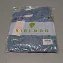 KIRUNDO Long Sleeve Shirts For Women 2025 Fall Trendy Textured Knit Going Out Tops Casual Dressy Crewneck Work Blouse Tunic (Large, Dusty Blue)