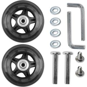 Replacement Luggage Suitcase Wheels OD 80mm PU Replacement Wheels with ABEC-7 Bearings Roller attachable wheels for duffel bag Trolley Bag, Inline Skate and Caster Board (80X24X6)