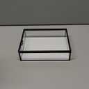 Large Glass Boxes for Display Handmade, Mirrored Bottom, Glass Jewelry Trinket Box with Lid, for Book, Photo, Keepsake Organizer, Display Case for Vanity Decor Home Dresser, Black (Low: 10.4"L  8.5"W  2.6"H)