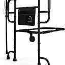 Heavy Duty Bed Rail for Elderly Adults, Supports 500 lbs, Fits King & Queen | California-designed steel construction, adjustable height, secure under-mattress straps, permanent setup, everyday stability.