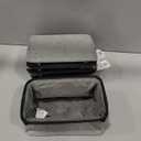 OrganiHaus Small Fabric Storage Baskets for Shelves 6 Pack, 12x8in Closet Storage Bins for Shelves, Cloth Baskets for Organizing, Linen Closet Organizers, Fabric Basket, Gray/Black